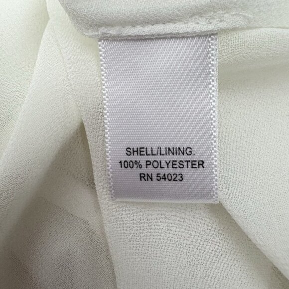 Banana Republic Georgette Sheer Ivory Pintuck Blouse With Camisole Women’s XS - Picture 10 of 11